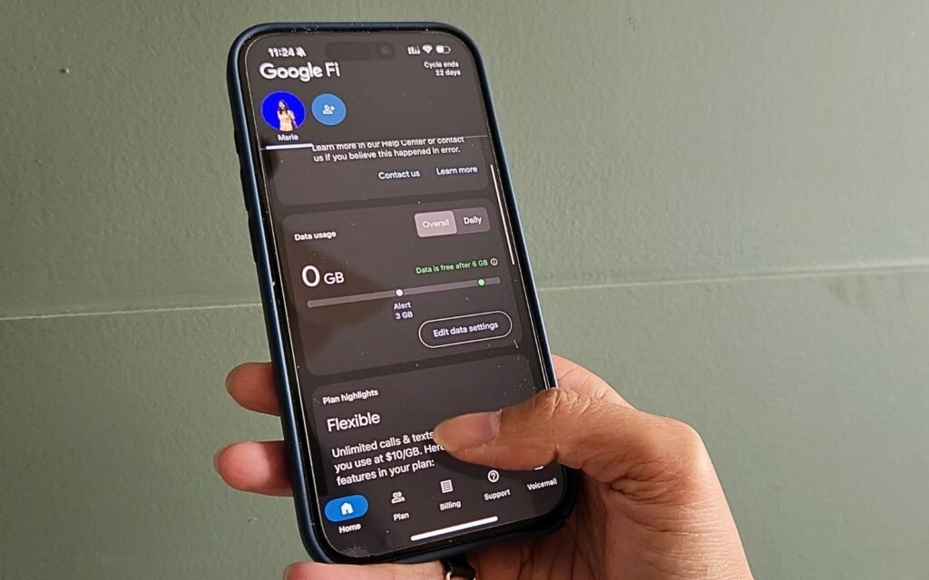 Google Fi for digital nomads on phone screen