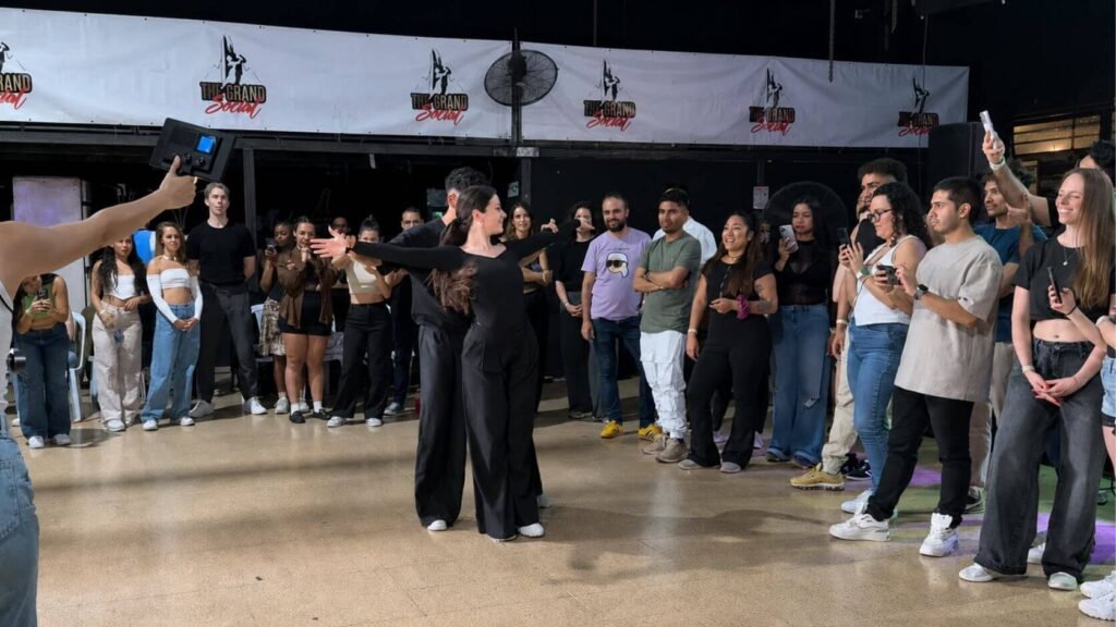 Dance class at The Grand Social bachata night in Medellín
