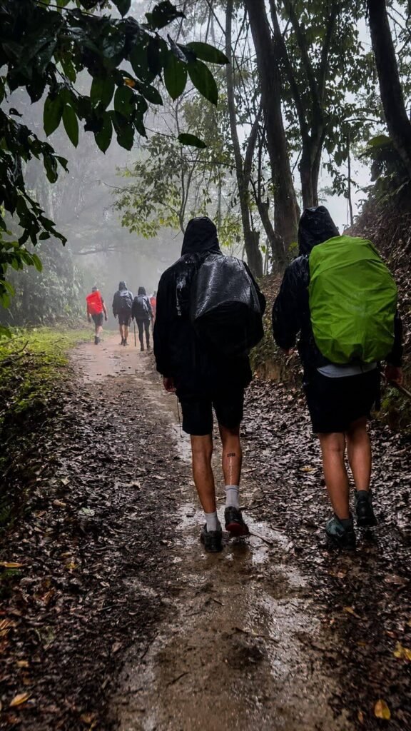 Muddy trail on the Lost City Trek in Colombia