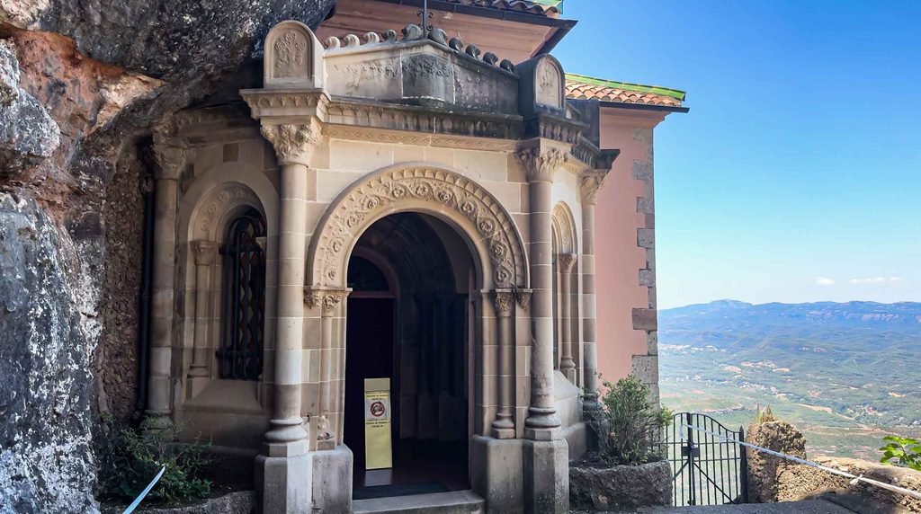 Santa Cova hiking trail in Montserrat Spain