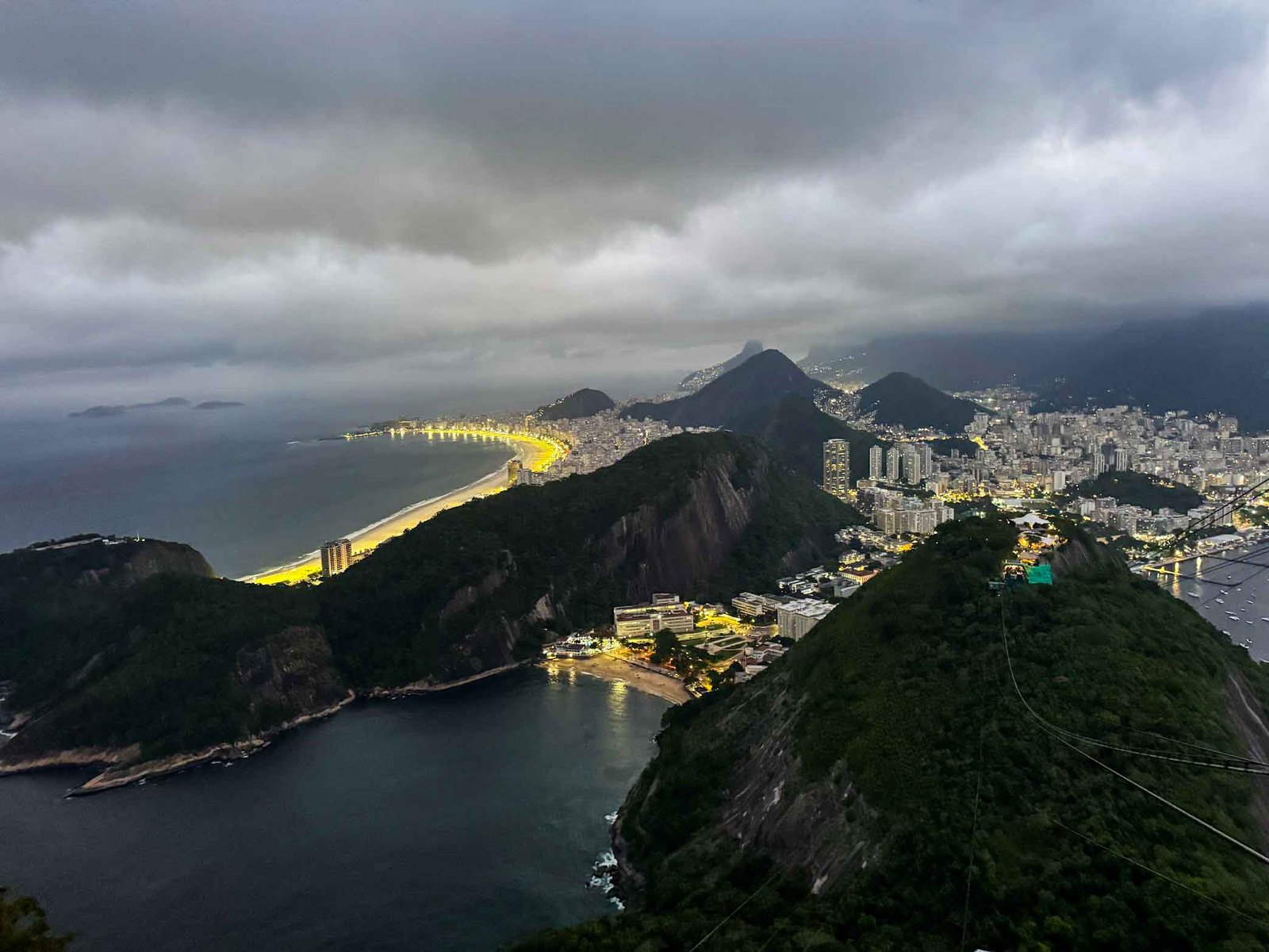 View over Rio's coastline, mountains and city from Sugarloaf Mountain